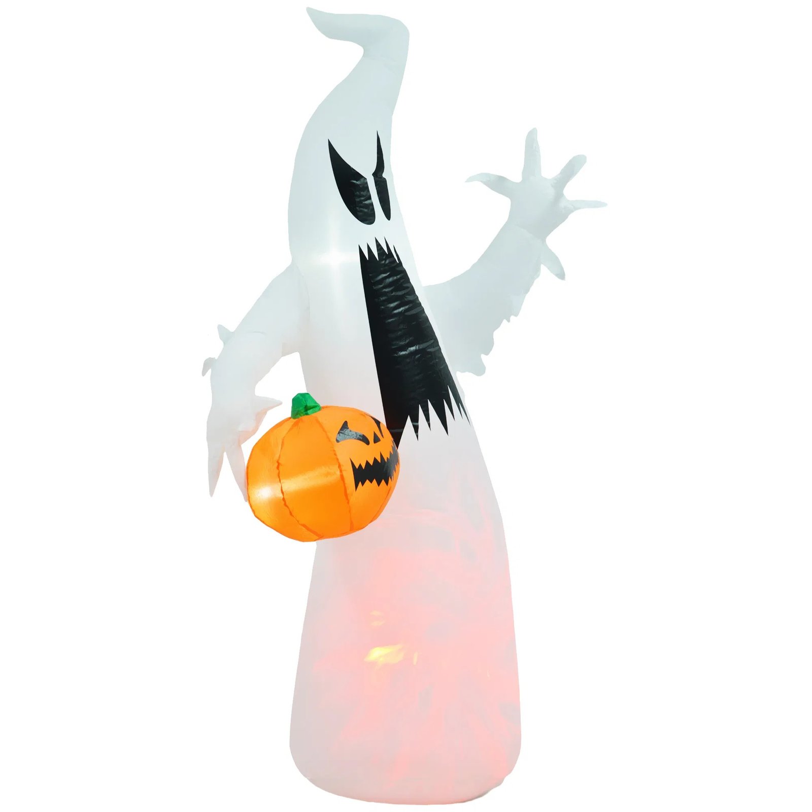 6 FT Halloween Inflatable Ghost with Pumpkin - Light Up Outdoor Yard Decoration 2026 - Image 8