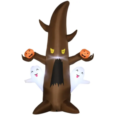 5 FT Halloween Inflatable Haunted Tree with Ghosts - Light Up Outdoor Yard Decoration