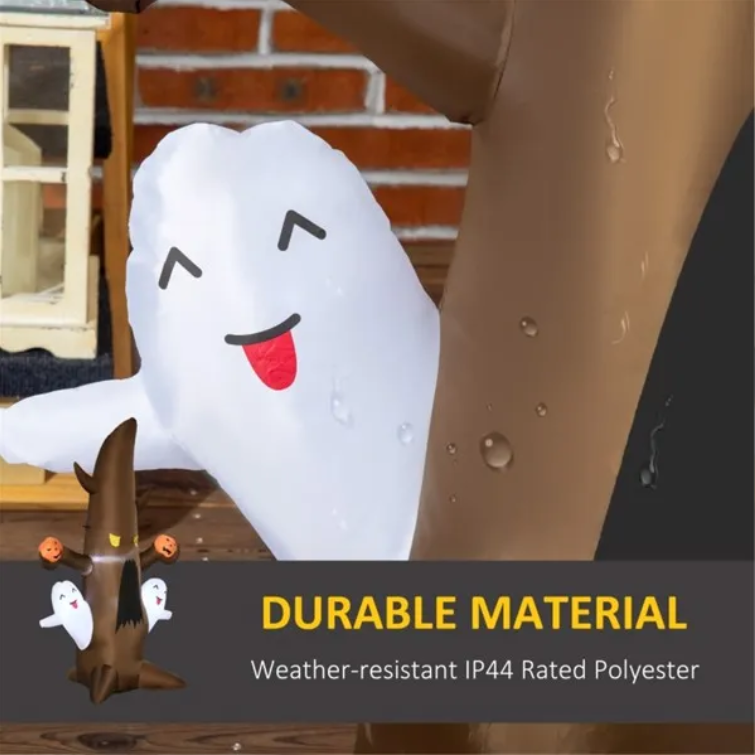 5 FT Halloween Inflatable Haunted Tree with Ghosts - Light Up Outdoor Yard Decoration - Image 3