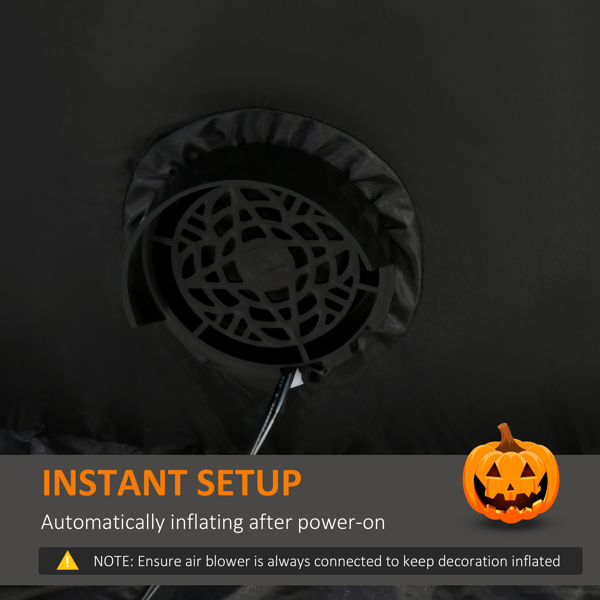 9 FT Halloween Inflatable Pumpkin Ghost Scarecrow - Light Up Outdoor Yard Decoration - Image 3