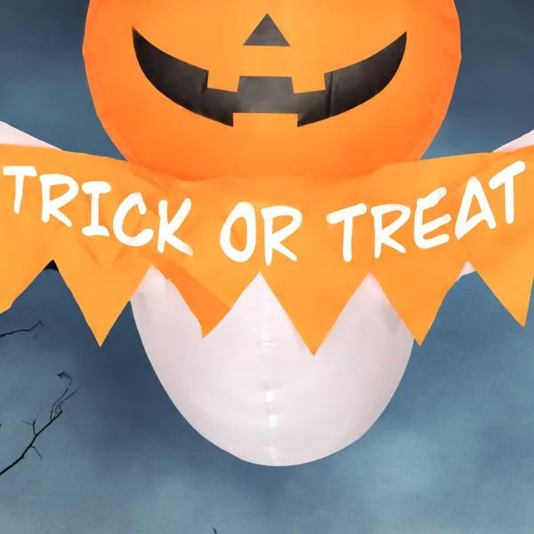 3.5 FT Halloween Inflatable Pumpkin with Witch Hat - Trick or Treat Light Up Yard Decoration - Image 3